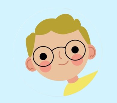 Ilustração de um menino branco e loiro de óculos